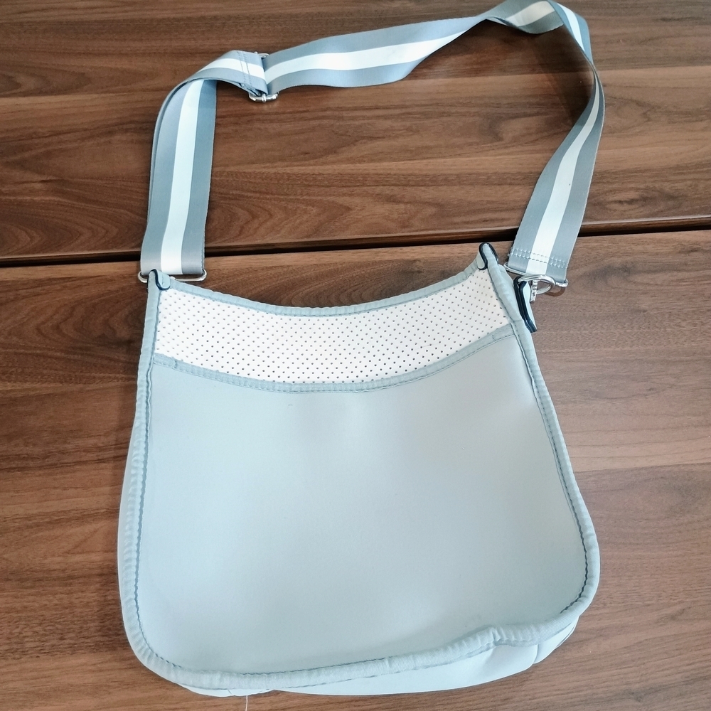 Elegant Gray and White Crossbody Bag